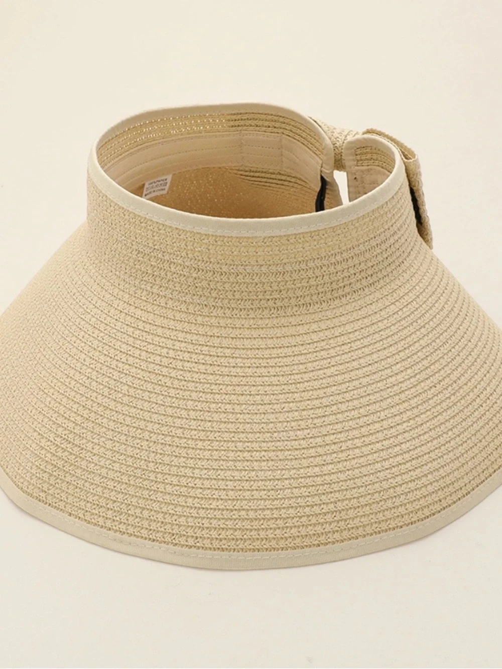 Classic Straw Sun Visor - Beige